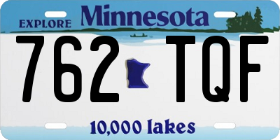 MN license plate 762TQF