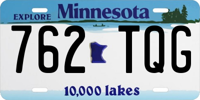 MN license plate 762TQG