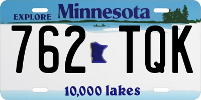MN license plate 762TQK