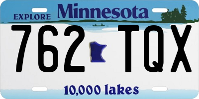 MN license plate 762TQX