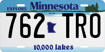 MN license plate 762TRO