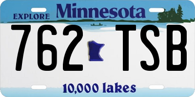 MN license plate 762TSB