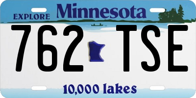 MN license plate 762TSE