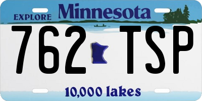 MN license plate 762TSP
