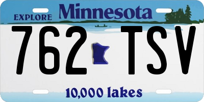MN license plate 762TSV