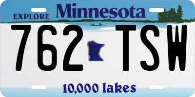 MN license plate 762TSW