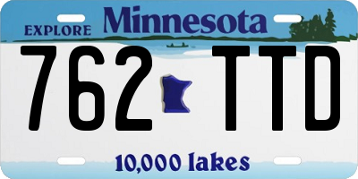 MN license plate 762TTD