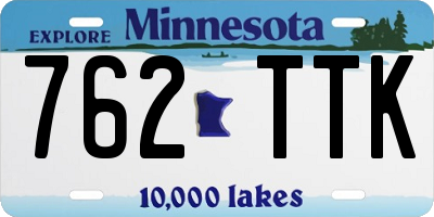 MN license plate 762TTK