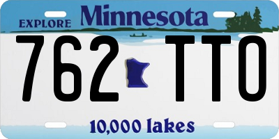 MN license plate 762TTO