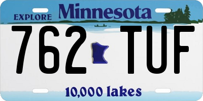 MN license plate 762TUF
