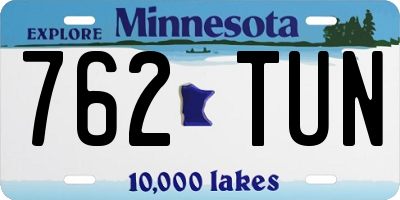MN license plate 762TUN