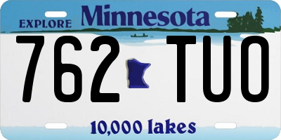 MN license plate 762TUO