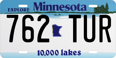 MN license plate 762TUR