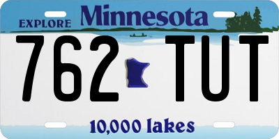 MN license plate 762TUT