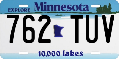 MN license plate 762TUV