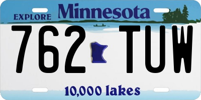 MN license plate 762TUW