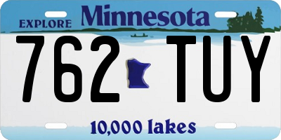 MN license plate 762TUY