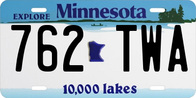 MN license plate 762TWA