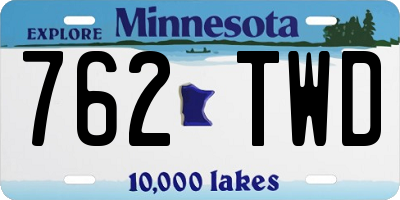 MN license plate 762TWD
