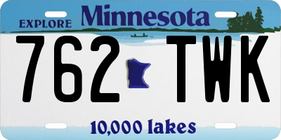MN license plate 762TWK