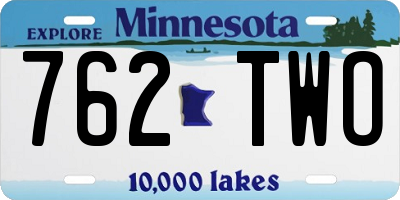 MN license plate 762TWO