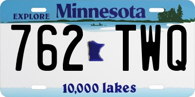 MN license plate 762TWQ