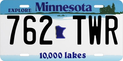 MN license plate 762TWR