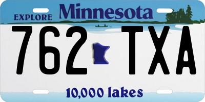 MN license plate 762TXA