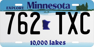 MN license plate 762TXC