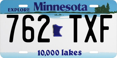MN license plate 762TXF