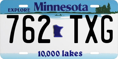 MN license plate 762TXG