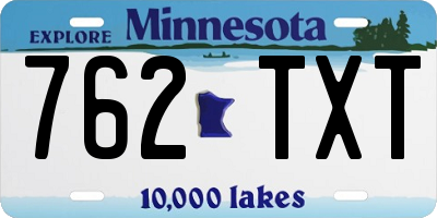 MN license plate 762TXT