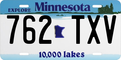 MN license plate 762TXV