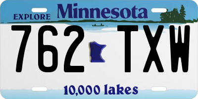 MN license plate 762TXW