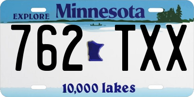 MN license plate 762TXX