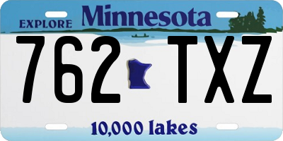 MN license plate 762TXZ