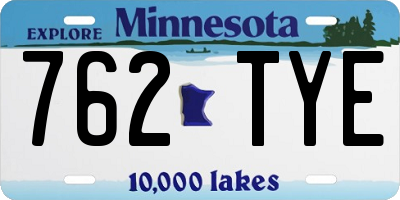 MN license plate 762TYE