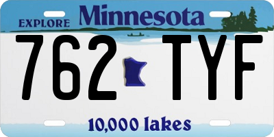 MN license plate 762TYF