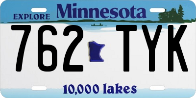 MN license plate 762TYK
