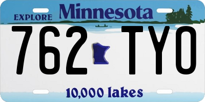 MN license plate 762TYO