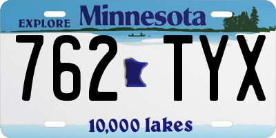 MN license plate 762TYX