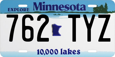 MN license plate 762TYZ