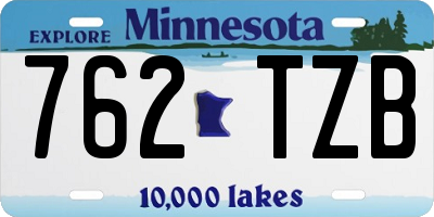MN license plate 762TZB
