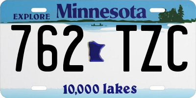 MN license plate 762TZC