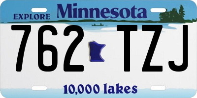 MN license plate 762TZJ