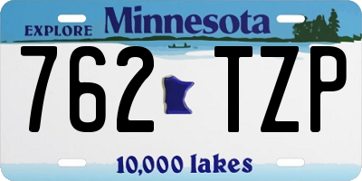 MN license plate 762TZP
