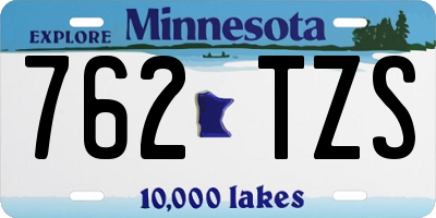 MN license plate 762TZS