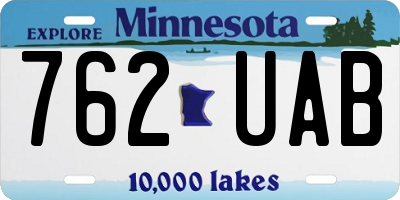 MN license plate 762UAB