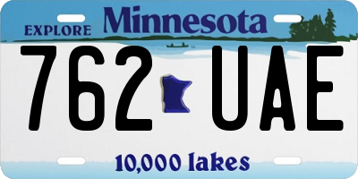 MN license plate 762UAE