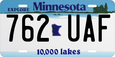 MN license plate 762UAF